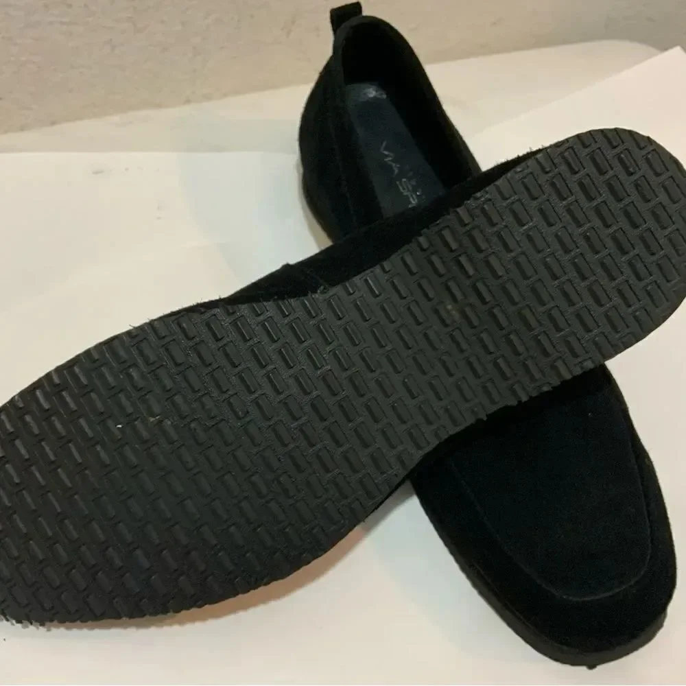 Via Spiga Studio Black Suede Men Loafers Size 10.5 M LikNew